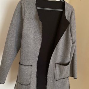 Grey Sweatshirt Cardigan Jacket